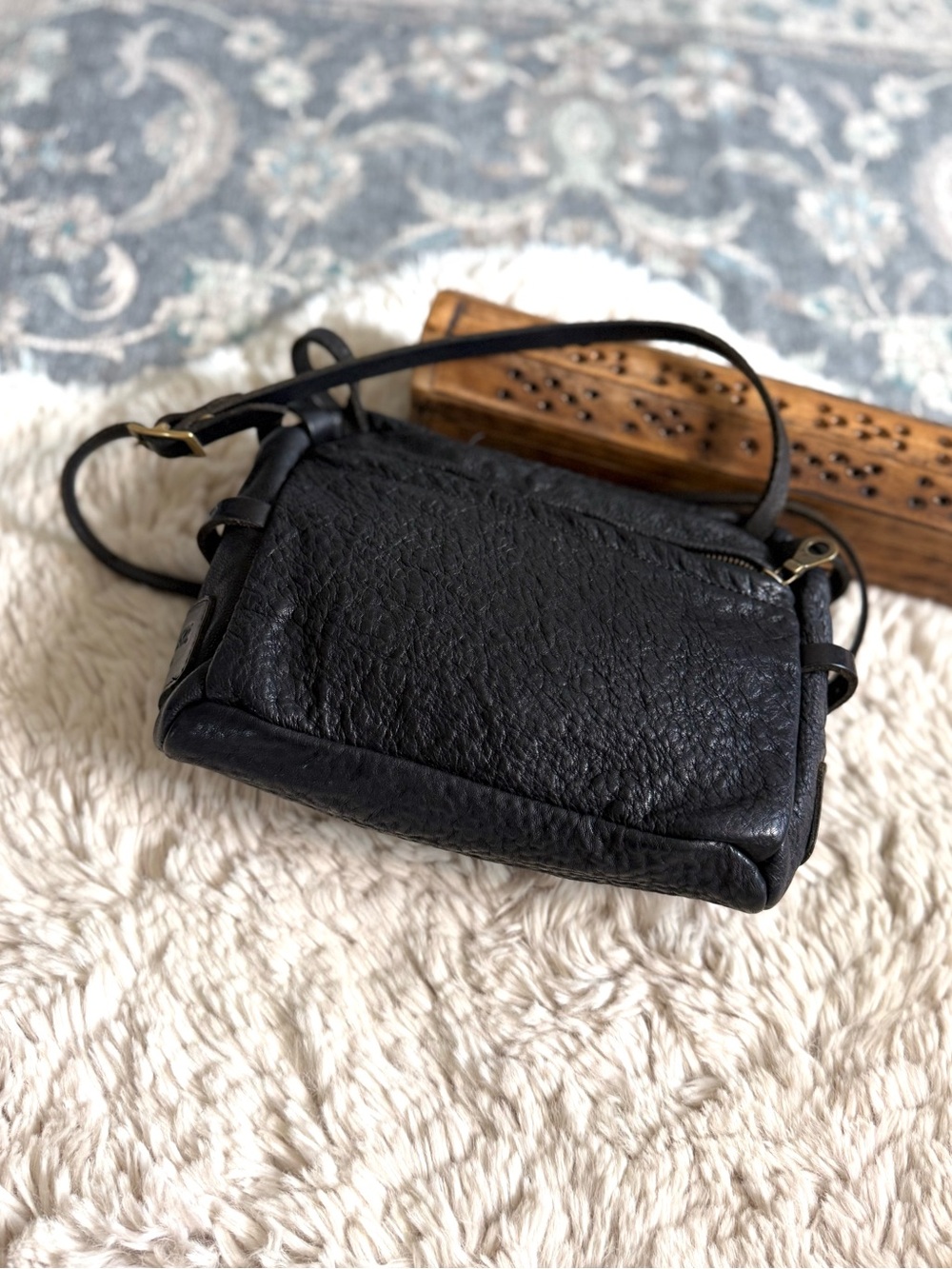 Jas MB Black Leather Cross Body Bag - Picture 3 of 15
